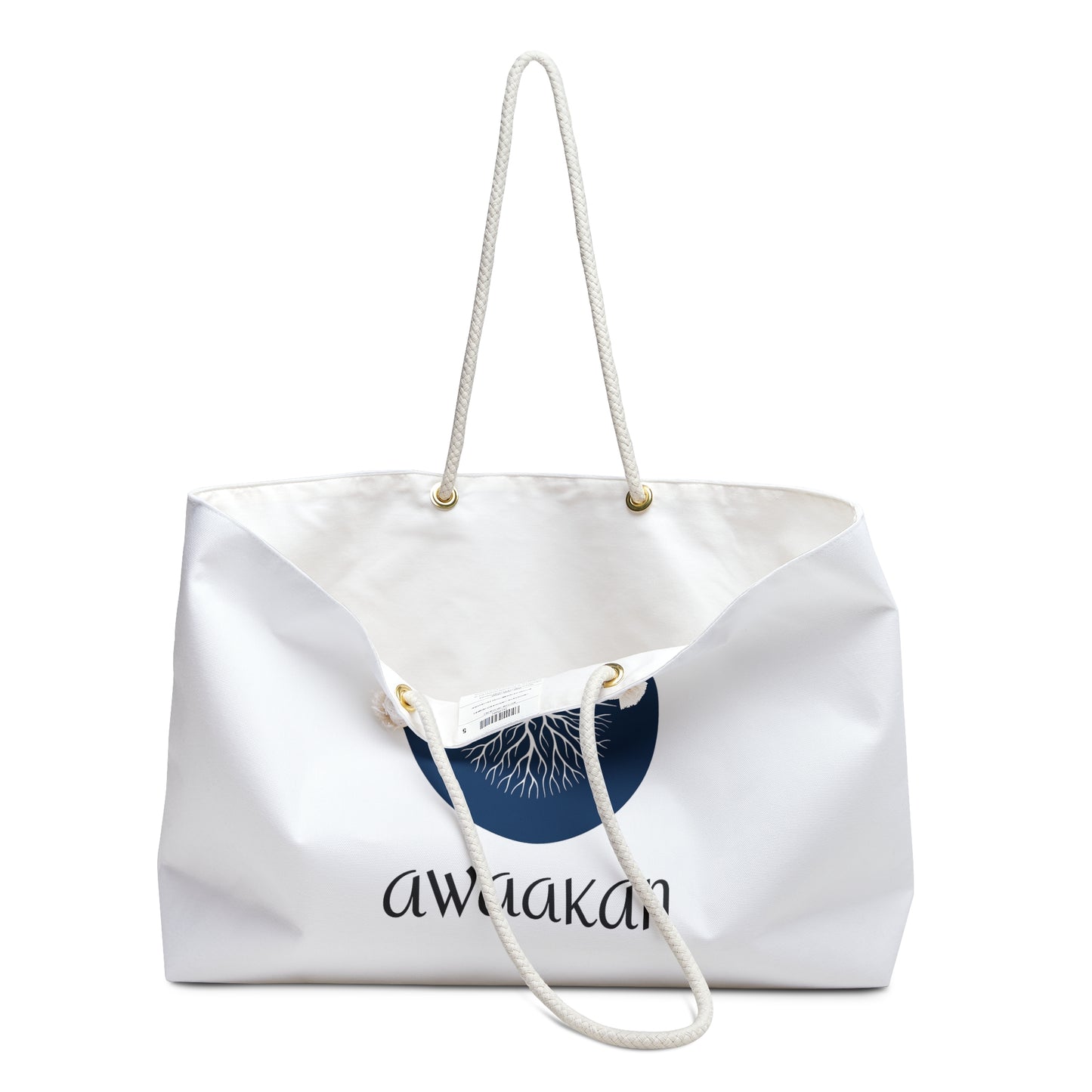 Tote Bag - AWAAKAN Nature's Network Eco Conscience Graphic Design Teal Blue