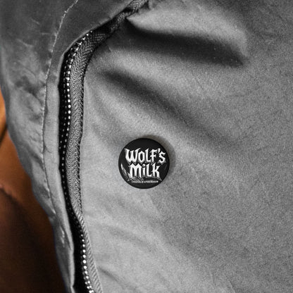 Unique, Wolf's Milk, Forest Slime Mold, Button Badge.  A Rock Band Styled Design Of Metal, Music and Mycology To Accessorize Any Material Pinned.