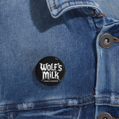 Unique, Wolf's Milk, Forest Slime Mold, Button Badge.  A Rock Band Styled Design Of Metal, Music and Mycology To Accessorize Any Material Pinned.