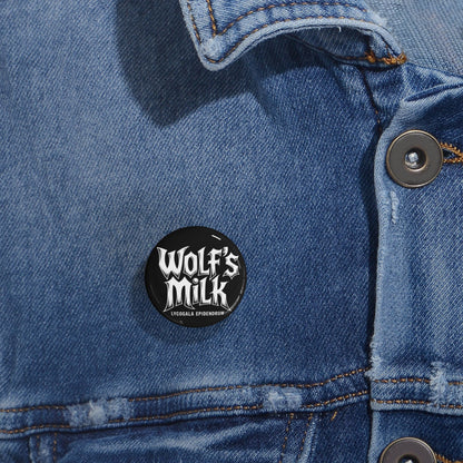 Unique, Wolf's Milk, Forest Slime Mold, Button Badge.  A Rock Band Styled Design Of Metal, Music and Mycology To Accessorize Any Material Pinned.