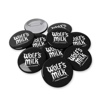 Unique, Wolf's Milk, Forest Slime Mold, Button Badge.  A Rock Band Styled Design Of Metal, Music and Mycology To Accessorize Any Material Pinned.