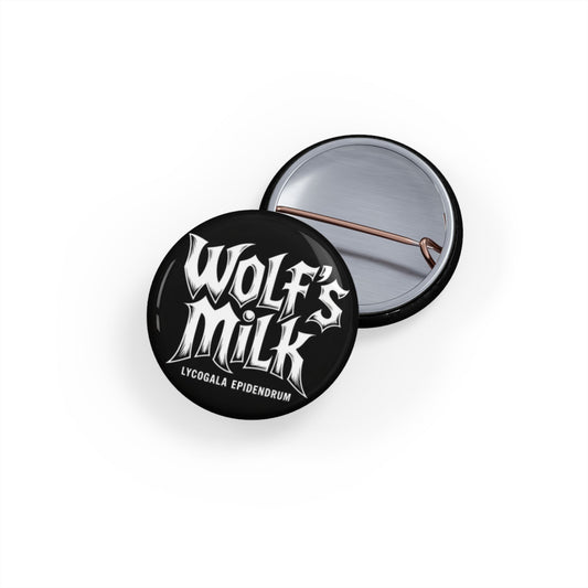 Unique, Wolf's Milk, Forest Slime Mold, Button Badge.  A Rock Band Styled Design Of Metal, Music and Mycology To Accessorize Any Material Pinned.
