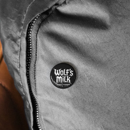 Unique, Wolf's Milk, Forest Slime Mold, Button Badge.  A Rock Band Styled Design Of Metal, Music and Mycology To Accessorize Any Material Pinned.